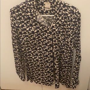 Gap cat print button down